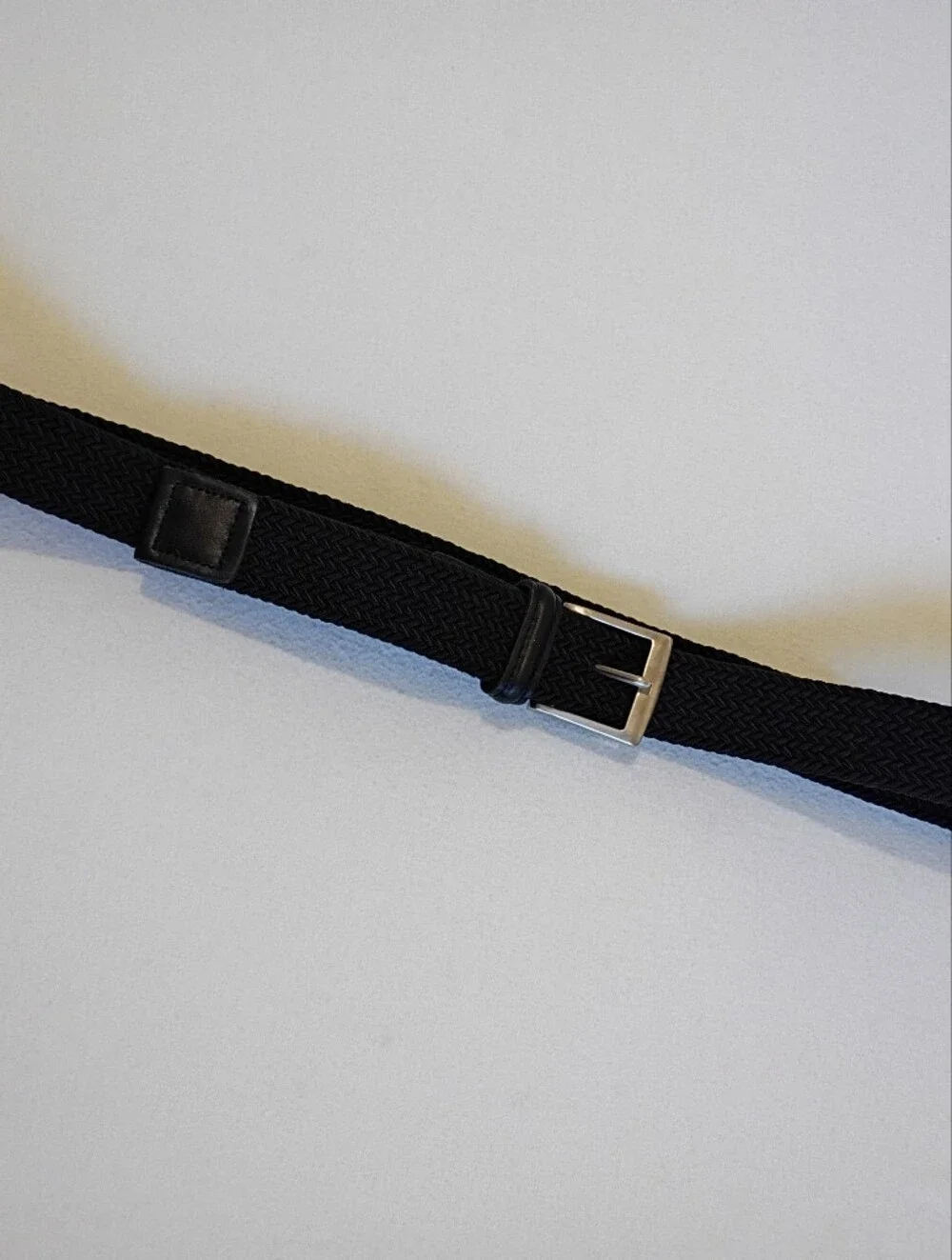 Black Braided Elastic Stretch Webbed Belt Size 2XL (46-48) Work Casual Neutral